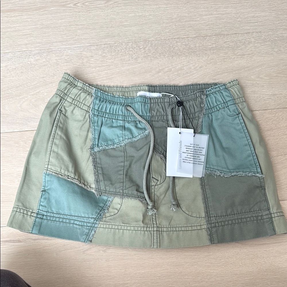 Lovers + Friends Green Patchwork Skirt